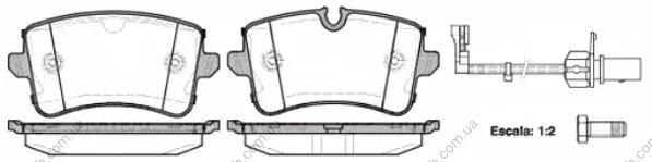 Колодка гальм. диск. AUDI A6 2.0-3.0 2011-,A8 2.0-6.3 09- задн. (вир-во) REMSA 1343.10 (фото 1)
