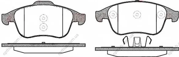 Колодки гальмівні дискові ПЕРЕДН RENAU LAGUNA III 2.0 3.0 08- -ua REMSA 1350.10 (фото 1)