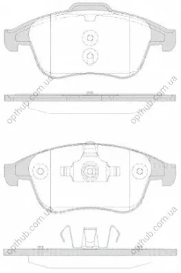 Колодки гальмівні дискові ПЕРЕДН RENAULT MEGANE III 08-,ESTATEIII 09-,SC?NICIII 09-,GRAND SC?NICIII 09 -ua REMSA 1350.30 (фото 1)