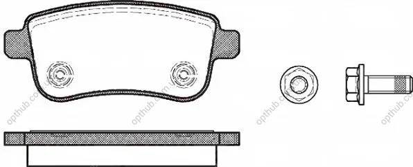 Колодки тормозные дисковые задние RENAULT GRAND SCENIC III 1.4-2.0 09-,MEGANE III 08- REMSA 1387.00 (фото 1)