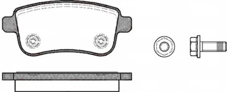 Колодки гальмівні дискові ЗАДН RENAULT GRAND SCENIC III 1.4-2.0 09-,MEGANE III 08- -ua REMSA 1387.00