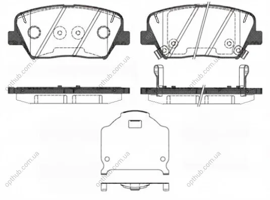 Колодки гальмівні дискові ПЕРЕДН KIA CARENS IV 1.6-2.0GDI 2013-,SORENTO II 2.0CRDI 2010- -ua REMSA 1412.02 (фото 1)