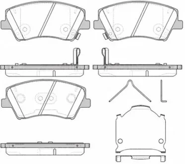 Колодки гальмівні дискові ПЕРЕДН HYUNDAI GENESIS (DH) 06/14-,ELANTRA SEDAN 02/16- -ua REMSA 1412.04