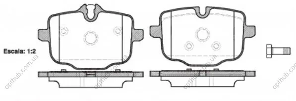 Колодки гальмівні дискові ЗАДН BMW 5 (F10,F11) 11-,6 (F12) 640I,650I CABRIO 11- -ua REMSA 1433.00 (фото 1)