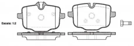 Колодки гальмівні дискові ЗАДН BMW 5 (F10,F11) 11-,6 (F12) 640I,650I CABRIO 11- -ua REMSA 1433.00
