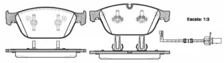 Колодки гальмівні дискові ПЕРЕДН AUDI A6 2.0-3.0 2011-,A7 2010- -ua REMSA 1443.02