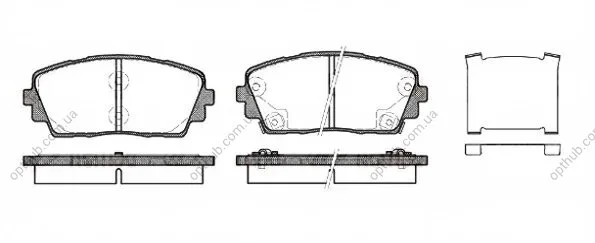 Колодки гальмівні дискові ПЕРЕДН KIA PICANTO 1.0 1.2 2011- -ua REMSA 1481.02 (фото 1)
