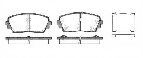 Колодки гальмівні дискові ПЕРЕДН KIA PICANTO 1.0 1.2 2011- -ua REMSA 1481.02