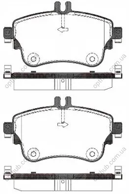 Колодки гальмівні дискові ПЕРЕДН MERCEDES BENZ A-CLASS 2012 -, B-CLASS 2011 - -ua REMSA 1487.08 (фото 1)