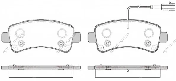 Колодки гальмівні дискові ЗАДН CITROEN JUMPER 04/06-,FIAT DUCATO 07/06-,PEUGEOT BOXER 04/06- -ua REMSA 1588.02 (фото 1)