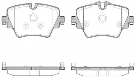 Колодки гальмівні дискові ПЕРЕДН BMW 2 (F45) 2014- -ua REMSA 1625.08
