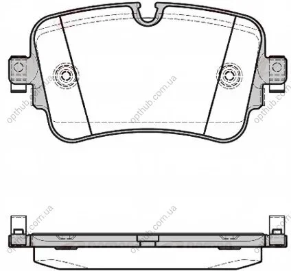 Колодки гальмівні дискові ЗАДН AUDI Q7 (4M) 01/15- 129X65,3X16,8 -ua REMSA 1668.08 (фото 1)
