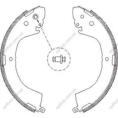 Колодки тормозные барабанные (комплект 4 шт) ЗАДН MITSUBISHI L 200 1996 -, L 400 1996 - 2002, L 400 / S REMSA 4119.00 (фото 1)