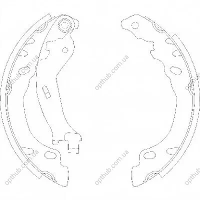 Колодки тормозные барабанные ЗАДН FIAT PANDA 2003 -, 500 2007 -, 500 C 2009 -, 500L 2014 - REMSA 4158.00 (фото 1)