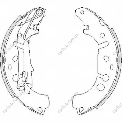 Колодка гальм. барабан. OPEL CORSA D 1.0-1.4 06-, FIAT GRANDE PUNTO 1.3-1.4 05 - задн. (вир-во Remsa REMSA 4192.00 (фото 1)