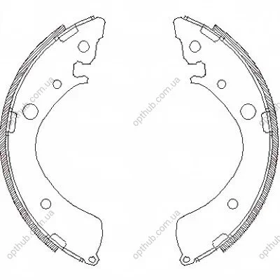 Колодки гальмівні барабанні ЗАДН HONDA CITY 2002 - 2004, CIVIC V 1991 - 1996, CIVIC VI 1994 - 2001, CI -ua REMSA 4367.01 (фото 1)