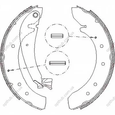 Колодки гальмівні барабанні ЗАДН CITROEN JUMPER 94-02 PEUGEOT BOXER 94-02 FIAT DUCATO 94-02 REMSA 4719.00 (фото 1)