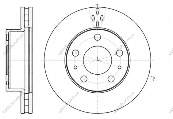 Диск гальмівний ЗАДН CITROEN JUMPER III 4/06-,FIAT DUCATO V 2/06-,PEUGEOT BOXER III 4/06- -ua REMSA 61016.10 (фото 1)