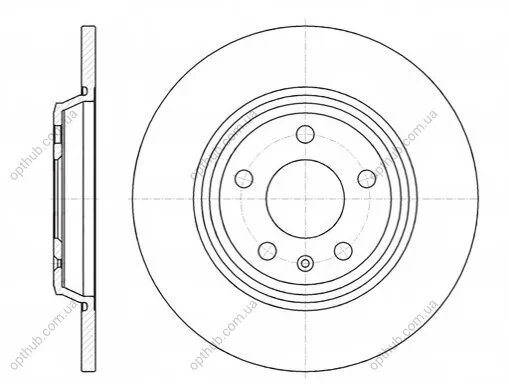 Диск гальмівний ЗАДН AUDI A4 IV/MK4 07-,A4 ALLROAD 09-,A4 AVANT/ESTATE IV/MK4 08-,Q5 08- -ua REMSA 61112.00 (фото 1)