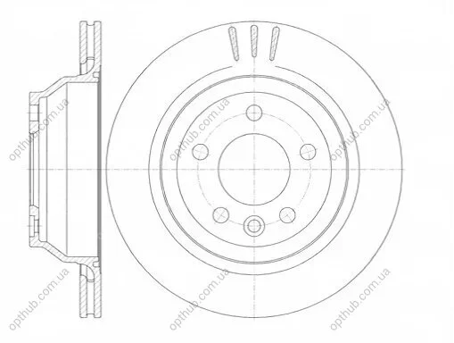 Диск гальмівний ЗАДН VW TOUAREG 2.5 R5 TDI 03-2010, MULTIVAN V 1.9TDI-2.5TDI -09,TRANSPORTER V 1.9TDI -ua REMSA 61160.10 (фото 1)
