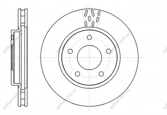 Диск гальмівний ПЕРЕДН MITSUBISHI LANCER 1.5-2.0 08-, DODGE CALIBER 1.8-2.4 06- -ua REMSA 61291.10 (фото 1)