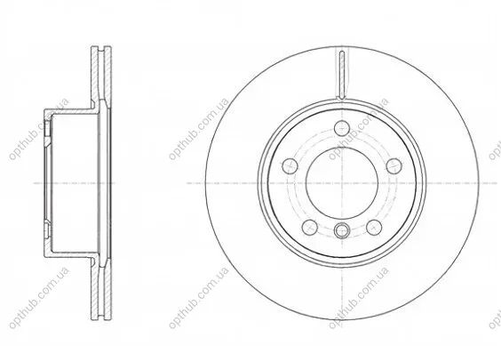 Диск гальмівний ПЕРЕДН BMW 1(F20) 118I 120I 2010-, 3(F30) 316D-320I 2012- -ua REMSA 61449.10 (фото 1)