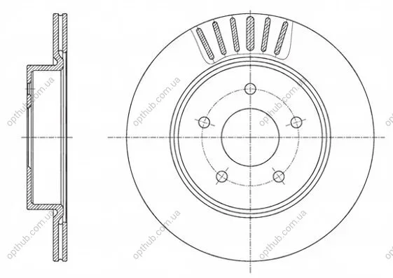 Диск тормозной NISSAN X-TRAIL 1.6-2.5 2013- REMSA 61623.10 (фото 1)