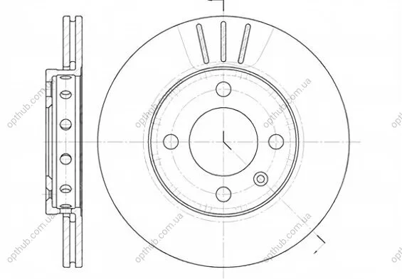 Диск гальмівний ПЕРЕДН SEAT AROSA 05/97-06/04,VW LUPO 09/98-07/05 POLO 10/94-10/99 POLO 10/99-10/01 PO -ua REMSA 6426.10 (фото 1)
