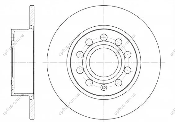Диск гальмівний ЗАДН SEAT ALTEA XL 10/06- LEON 05/05- TOLEDO 04/04-,SKODA OCTAVIA 02/04-,VW EOS 03/06 REMSA 6649.00 (фото 1)