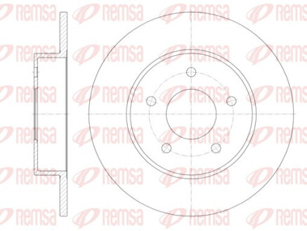 Диск гальмівний NISSAN ALMERA задн. REMSA 6820.00