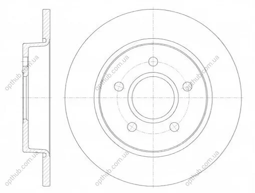 Диск гальмівний ЗАДН FORD C-MAX 03.07-, FOCUS II, FOCUS C-MAX 06.03-, FOCUS III 12.07- -ua REMSA 6846.00 (фото 1)