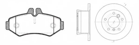 Комплект: 2 диска+ 4 колодки гальмівних REMSA 8733.01 (фото 1)