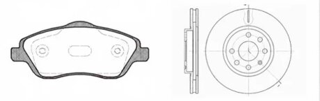 Комплект: 2 диска+ 4 колодки гальмівних К-Т КОЛОДОК 0774.12 + 2 ДИСКА 6611.10 ПЕРЕДН OPEL COMBO 1.3-1. REMSA 8774.03 (фото 1)