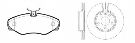 Комплект: 2 диска+ 4 колодки гальмівних REMSA 8834.00