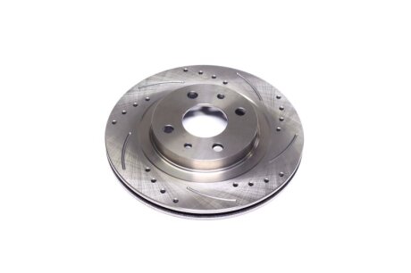Диск тормозной ВАЗ 2112 передний вентилируемый SPORT (с перфорацией и канавками) RIDER RD.2112-3501070