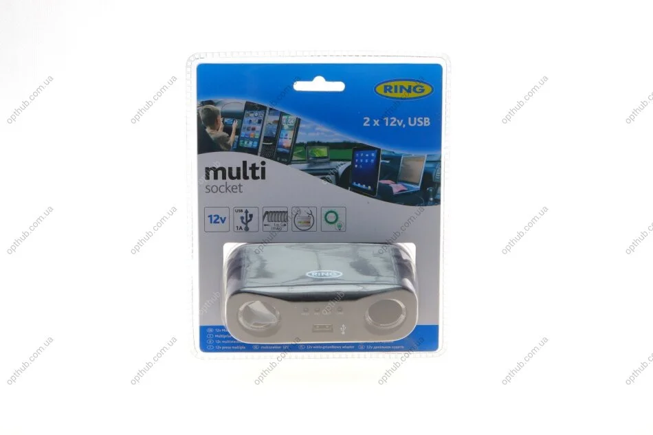Разветвитель прикуривателя (индикатор батарей) (2x12/1xUSB) RING (opt-om) Ring RMS7 (фото 1)