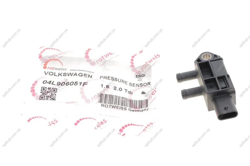 Датчик тиску вихлопних газів Audi A4/A6/A7/Skoda Octavia/SuperB/VW T6/Crafter 1.6D/2.0D/2.0DH UA63 ROTWEISS 04L906051F (фото 1)