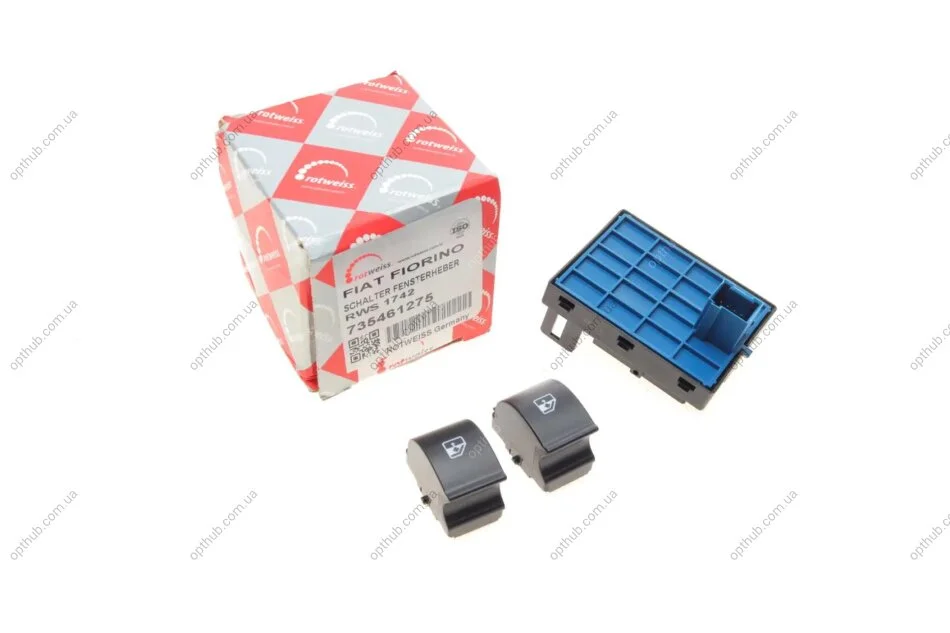 Кнопка склопідіймача Fiat Fiorino/Qubo 1.3D/1.4 CNG 07- (opt-om) ROTWEISS RWS1742 (фото 1)