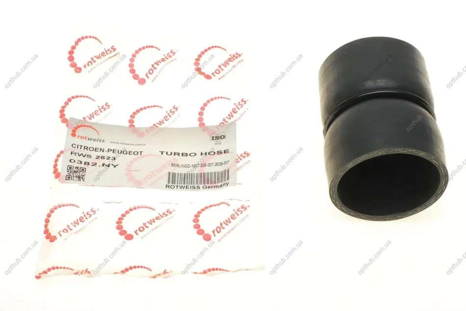 Патрубок інтеркулера Citroen Berlingo 1.6HDI 05-11 UA63 ROTWEISS RWS2623 (фото 1)