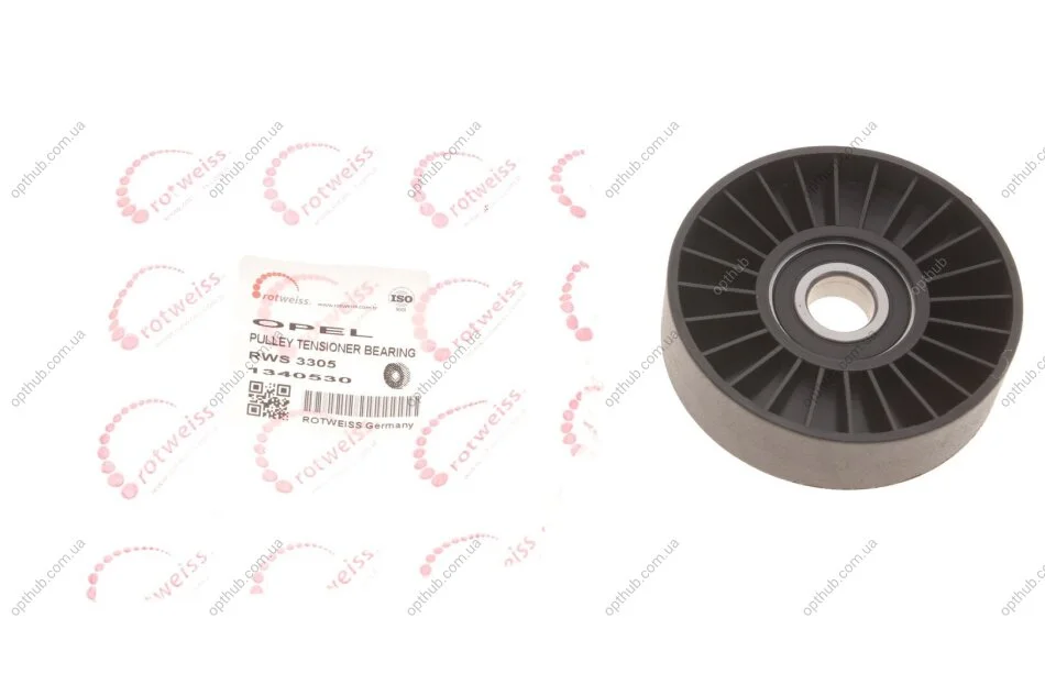 Ролик генератора Opel Omega/Vectra 2.0-2.2DTI/DI 96- (натяжний) (opt-om) ROTWEISS RWS3305 (фото 1)