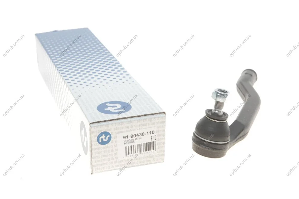 Наконечник тяги рульової (R) Renault Megane III/Scenic III 08-/Fluence 10- UA63 RTS 91-90430-110 (фото 1)