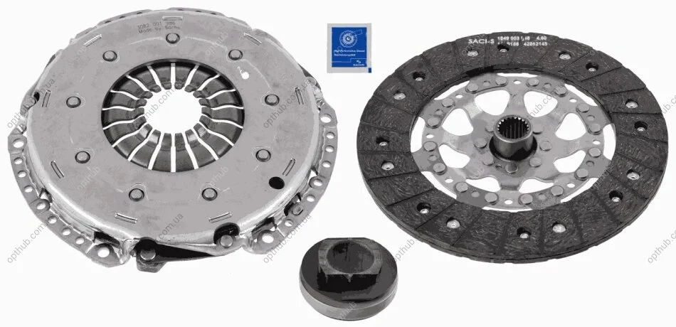Комплект зчеплення PSA, C5 2.0 HDI, 307, 407, 607 2.0 HDI. FIAT ULYSSE (179AX) 2.0 D MULTIJET ДО SACHS 3000 970 106 (фото 1)