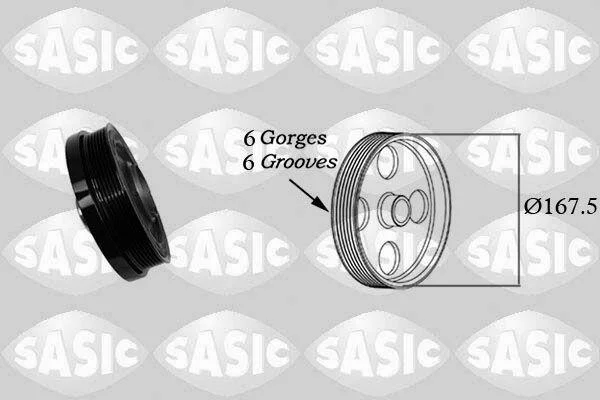 Шків колінвалу BMW 1 F20, F21, 2 F22, F87, 3 E90, E92, E93, F30, F31, F34, 4 F32, F33, F36, 5 F07, F10, F11, X1, X3 Sasic SASIC 2156078 (фото 1)