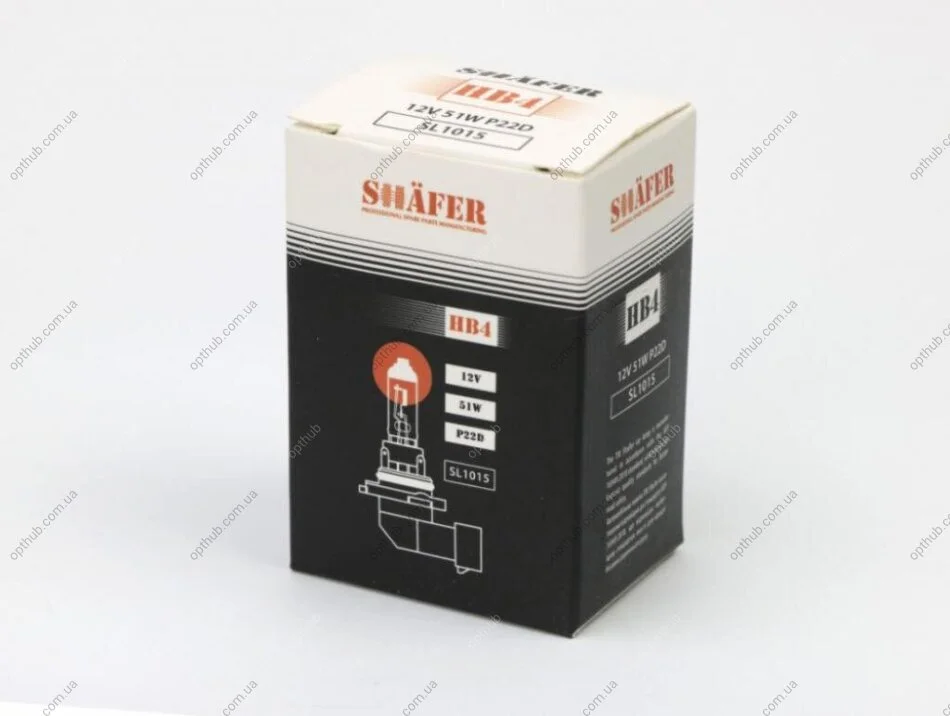 Лампа галогенова HB4 12V 55W P22D SHAFER SL1015 (фото 1)