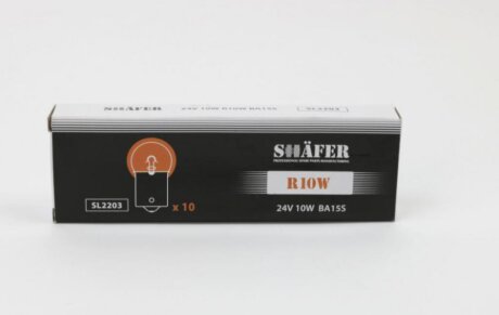 Лампа розжарювання 24V 10W R10W BA15S SHAFER SL2203