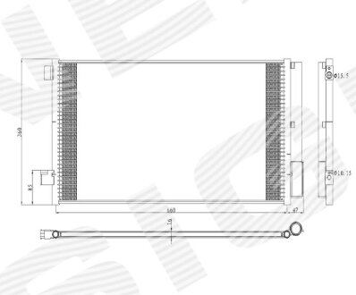 Радиатор кондиционера FIAT 500X, 15 - Signeda RC30045