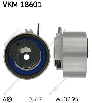 Ролик модуля натяжителя ремня CHRYSLER GRAND VOYAGER 2001-2004, VOYAGER 2001-2008, JEEP CHEROKEE 20 SKF VKM 18601 (фото 1)