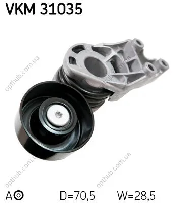 Роликовий модуль натягувача ременя VW LUPO (6X1, 6E1) 1.2 TDI 3LG2 -ua SKF VKM 31035 (фото 1)