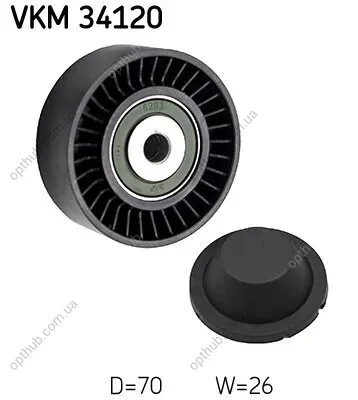 Провідний ролик, полікліновий ремінь FORD MONDEO IV (BA7) 2.2 TDCi 2010 - 2015 (Вир-во) SKF VKM 34120 (фото 1)
