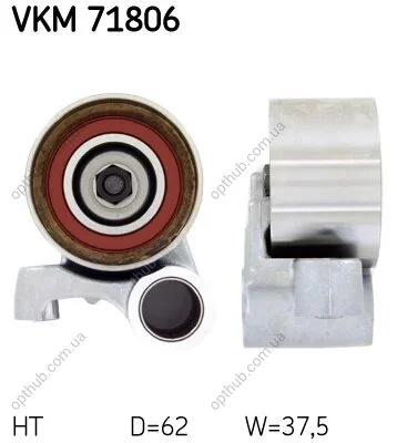 Ролик модуля натягувача ременя TOYOTA LAND CRUISER 100 4.7 J100 1998.01-2003.07 (2UZFE) LC 200 07- 4 -ua SKF VKM 71806 (фото 1)